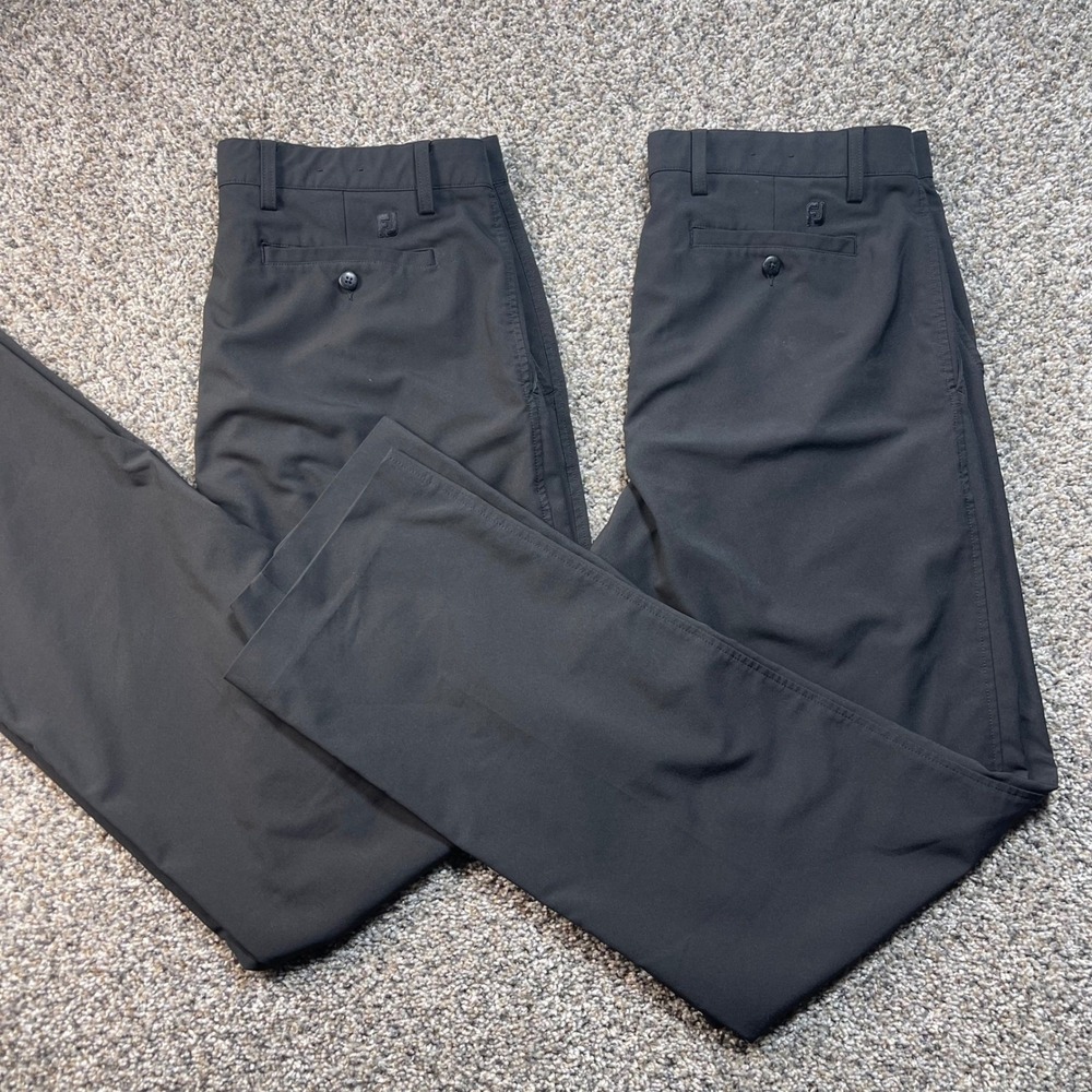FootJoy Golf Pants Mens 36x34 Black Performance Stretch‎ Flat Front